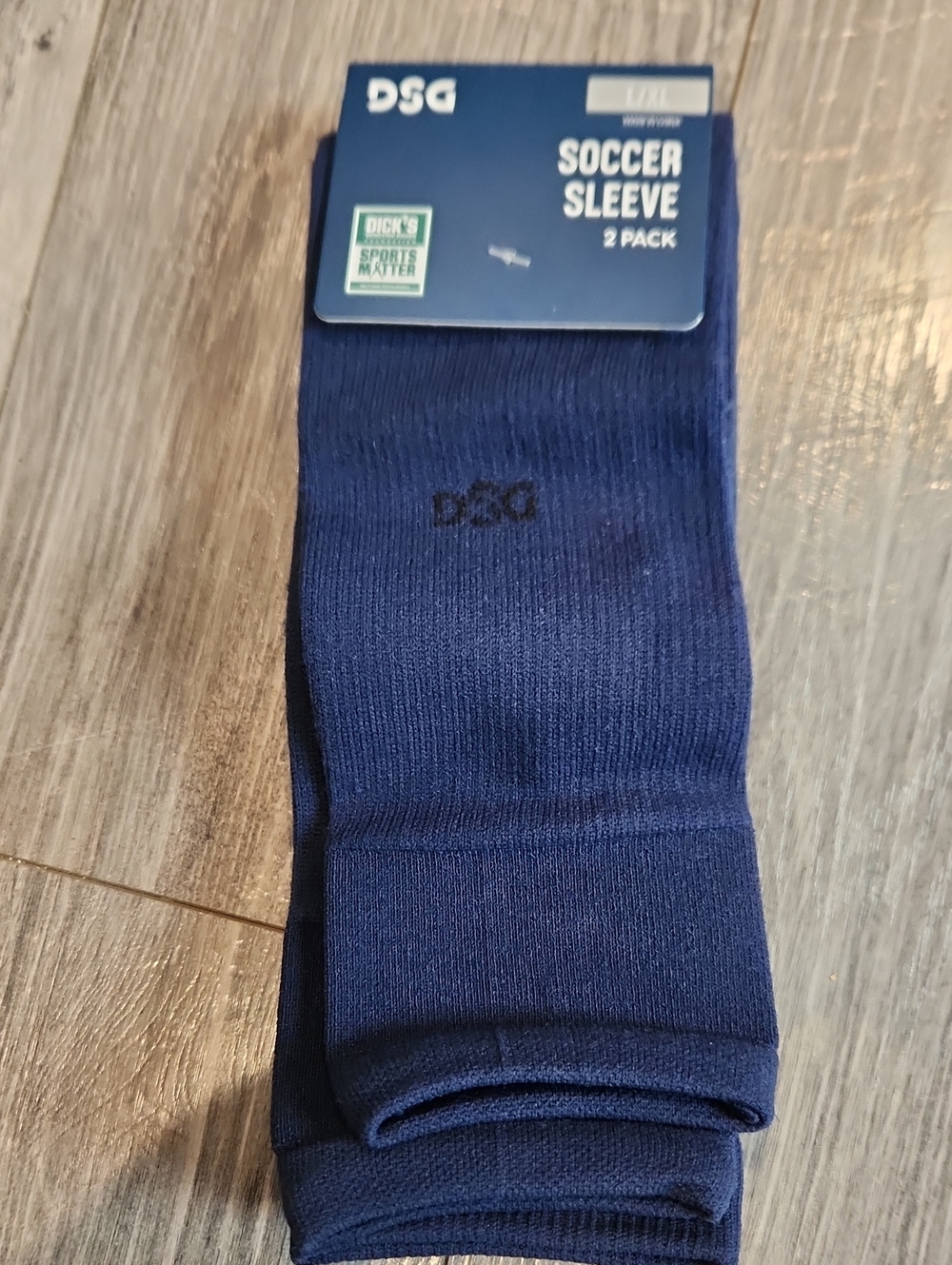 DSG Navy Blue Soccer Sleeve Socks - 2 Pack Unisex Sz L/XL